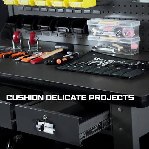 ONREVA Workbench Mat 22X60 Inches, 5mm Thick EVA Rubber Work Mat, Protect Your Work Bench Top, Heavy Duty Non-Slip Pad for Tool Box Top, Table, Tool Station Cover Liner Matt 60"X22"