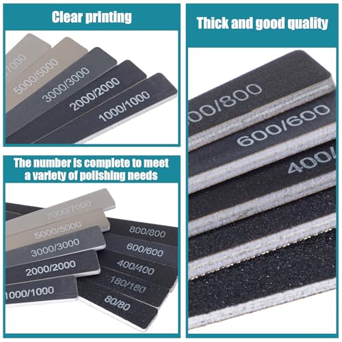 Honoson 20 Pcs Sanding Sticks Model, Low and High Grits, Groovy Style - style: Groovy Style