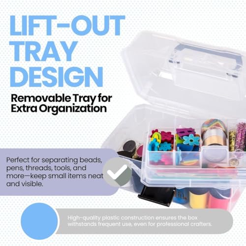 ArtBin Small Project Box with Lift-Out Tray, Clear