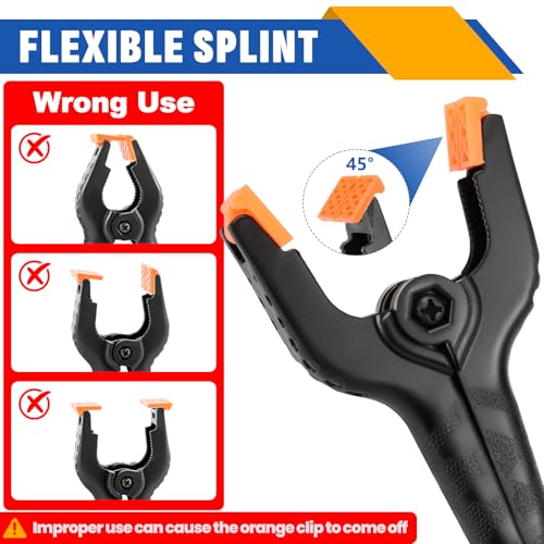 12 Pack Plastic Spring Clamps Set, 3 Sizes of Spring Clips - size: 3.5in,4.5in,6in-12P