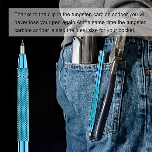 Glieskir 4-Pack Tungsten Carbide Scriber Set with Magnet, Ruler and 21 Tips - color: Color-light-