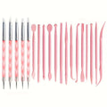 19 PCS Clay Sculpting Tools Set, Pink Air Dry Clay Tool, Polymer Clay Tool Kit, Dotting Tools, Dot Painting Tools, Clay Pottery Carving Tools for DIY Crafts Embossing Modeling - color: pink