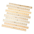 hand2mind 12 inch Wood Rulers with 1/4 Divisions, Pack of 10