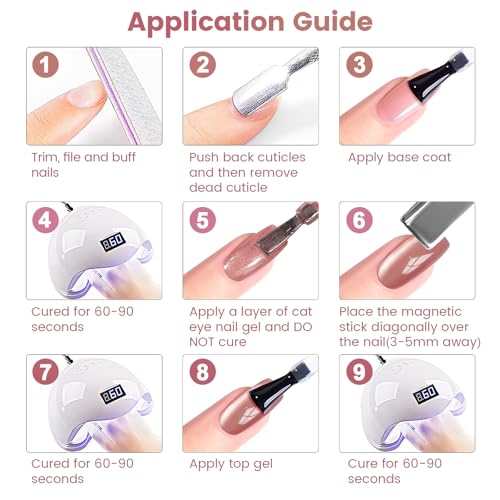 RARJSM Nude Glitter Cat Eye Gel Nail Polish Set 6Pcs Ceramics Pink Light Purple Brown Velvet Shimmer Smoothie Cateye Gel Polish with Magnetic Stick UV LED Curing Require Home Salon Nail Design - color: Nude Ceramic Cat Eye Set