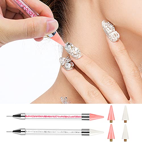 Kaychan Rhinestone Picker Tool,2 Bedazzling Pen ，4 Extra Wax Tips&Tweezer