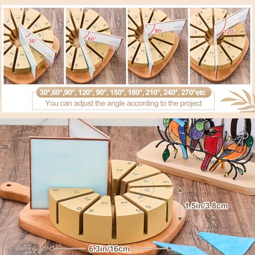 Stained Glass Angle Jig, 30° Multi Angle Glass Alignment Tool for Soldering - color: Natural, style: 30°