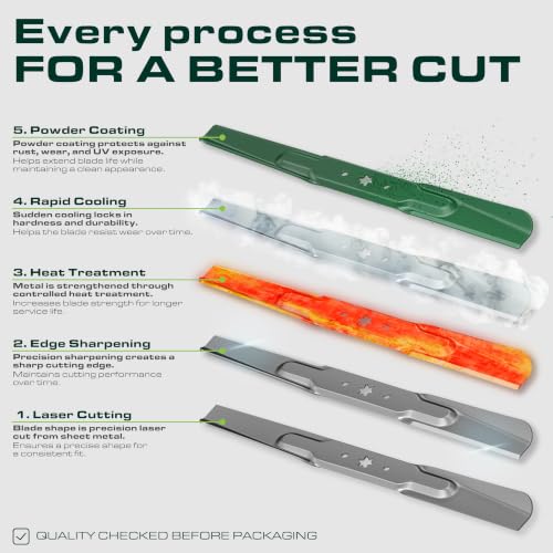 UDC Parts AM137327 High Lift Mower Blades John Deere 42 Inch Replacement - size: 7 pt star - 21-3/8"