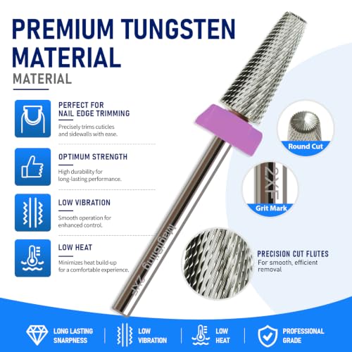 2XF Small 5-in-1 Tapered Barrel Nail Drill Bit, 3/32", Large-Angle Taper - size: Double Fine(2XF)