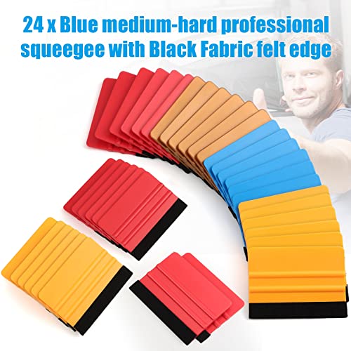 24 Pcs Squeegee for Vinyl Decal, Blue, Red, Yellow, Golden Brown - color: Blue, Red, Yellow, Golden Brown