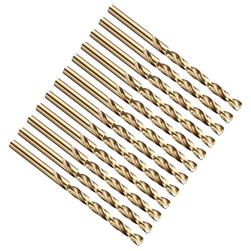 PATIKIL #5 Drill Bit Micro M2 High-Speed Steel 135° Gold Finish 12Pcs - size: #5