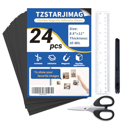 Magnet Sheets with Adhesive Backing,8.5" x 11"(Pack of 24) - size: 24PCS
