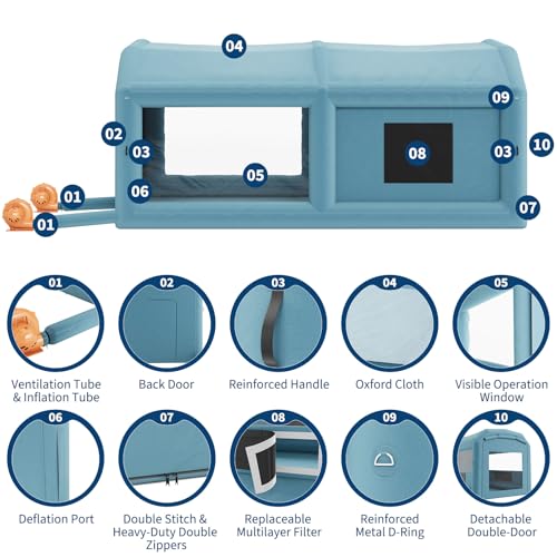 Inflatable Paint Booth, 20x11.5x9Ft Inflatable Spray Booth - color: 20x11.5x9Ft