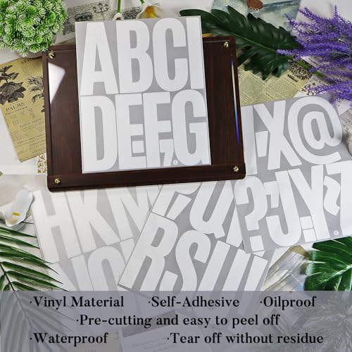 114 White Large Alphabet Stickers, 5 Inch Self-Adhesive Letters - color: White