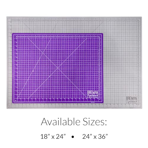 Breman Precision 18x24 Self Healing Cutting Mat Purple/Gray for Crafting - color: Purple/Gray, size: 18x24