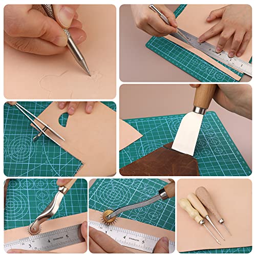 Jupean Leather Working Tools: Leather Tools for Leathers Working Kit - size: 70 Pcs