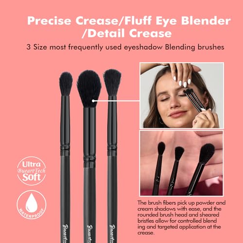 Bueart Design Eyeshadow Detailing Makeup Brush Set,Ultra-Soft Hair