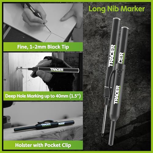 Tracer Construction Pencil Kit - Carpenter Pencils w/Markers - 5pc Set - style: 5pc Set