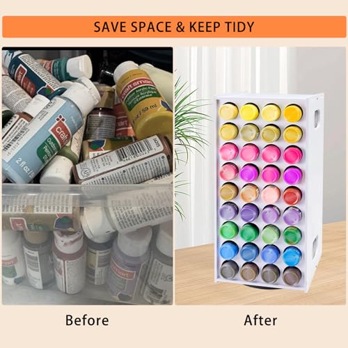 Acrylic Paint Organizer,2oz Craft Paint Holder Rack with 72 Holes - size: 72 Holes