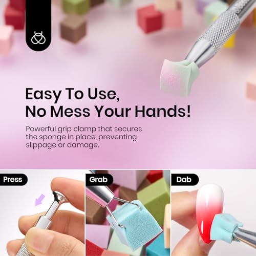 Beetles 150Pcs Soft Nail Sponges for Ombre, Colorful Nail Sponge - color: B- Multicolor-150