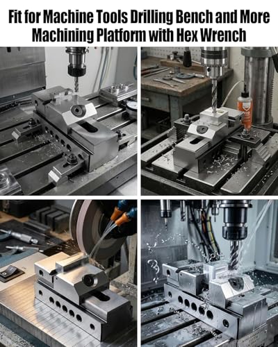 1″ Precision Grinding Vise for Machine Tools Drilling Bench and More Machining Platform with Hex Wrench, Alloy Steel Precision Grinding Screwless Mini Insert Vise Silver - size: 1-in
