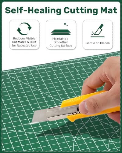 Large Self Healing Cutting Mat 23" x 35", Double-Sided, A1, Green - size: 35"L x 23"W