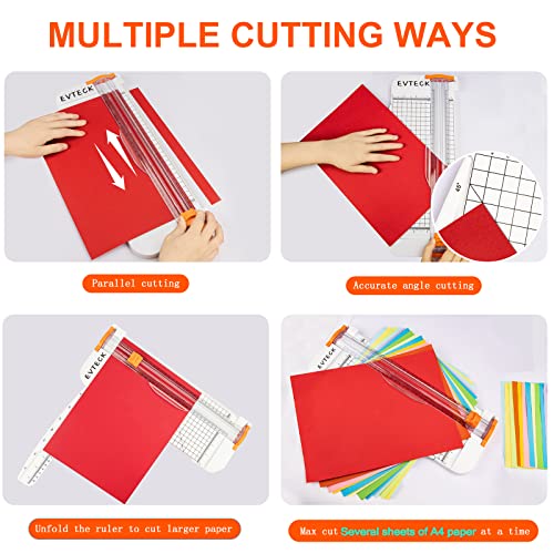 Evteck A4 Paper Cutter Slider Trimmer for Cardstock Photo Vinyl - color: White