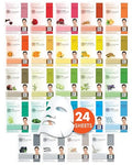 DERMAL Korean Sheet Mask Variety Pack, 24 Unique Collagen Essence Masks