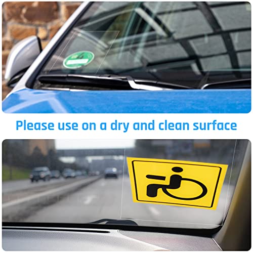 9 Sheets Windshield Sticker Applicator and Blue Plastic Hand Applicator Squeegee Static Cling Window Film Clear Car Window Stickers 4 x 6 Inches Automotive Decals, Easy to Remove and Reapply