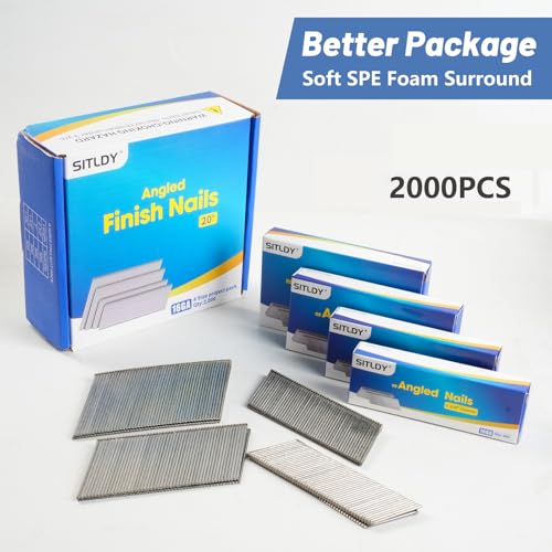 16 Gauge Angled Finish Nails 20-Degree 2000-Pack 4 Sizes Galvanized - size: 4 SIZES-2000 pcs