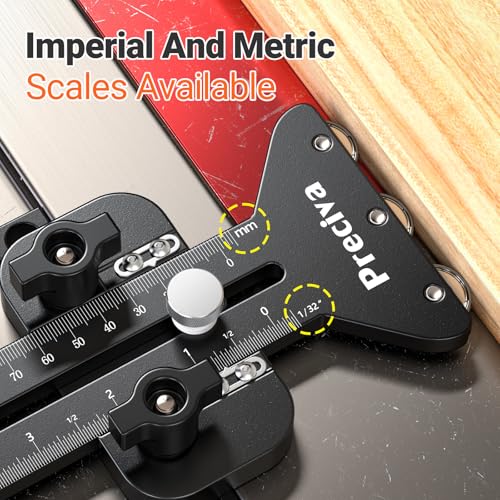Preciva Thin Rip Table Saw Jig - 3 Pulleys Thin Rip Jig for Making Repetitive Narrow Strip Cuts, Table Saw Guide Fits for 1/4“ x 3/8” T Slot and 3/8“ x 3/4” U Slot T Slot Black - color: Black02