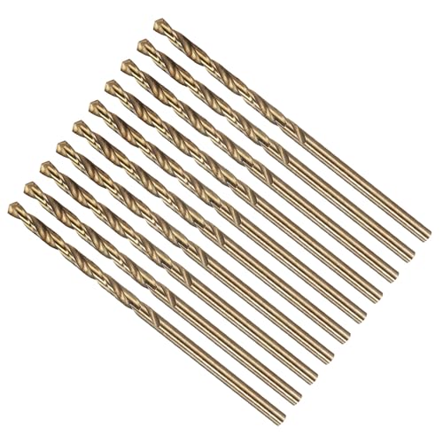 METALLIXITY Micro Drill Bit #35 10Pcs 4341 HSS Small Bits 118° Gold Finish - size: #35 (2.794mm)