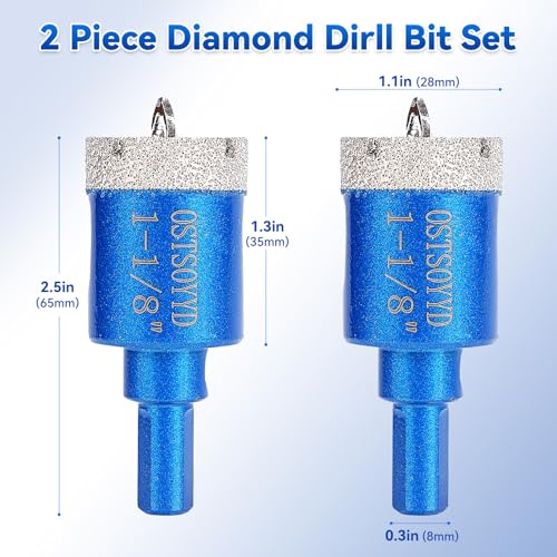 1-1/8 inch Diamond Hole-Saw Bits with Pilot Drill Bit 28mm Tile Hole Saws - size: 1-1/8'' | 28mm