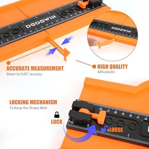 DODOWIN 10 Inch Contour Gauge Profile Tool with Unlimited Connection - size: 10-Inch
