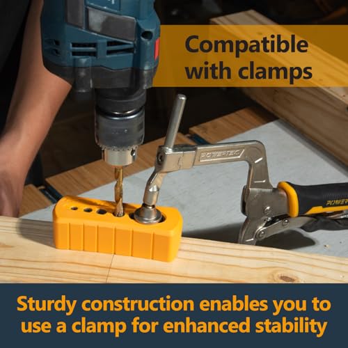POWERTEC Drill Guide Block for Straight Holes with 6 Bit Sizes (71971-P2) - style: 2PK Multi-Functional Drill Guide Jig Block