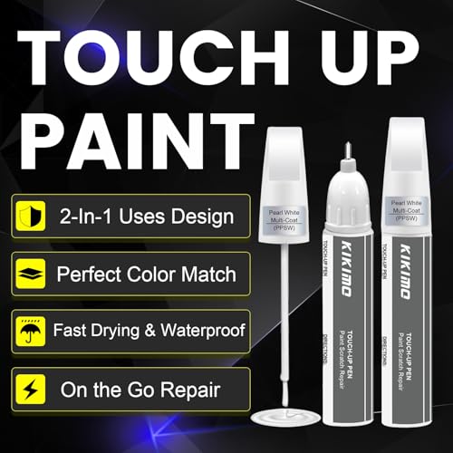 KIKIMO for Tesla Touch Up Paint(Pearl White Multi-Coat(PPSW)) - color: Pearl White Multi-Coat(PPSW)