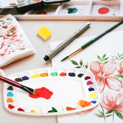 23 Wells Airtight Watercolor Palette with Lid & Cleaning Sponge - size: 13" x 9.25" (23 Wells)