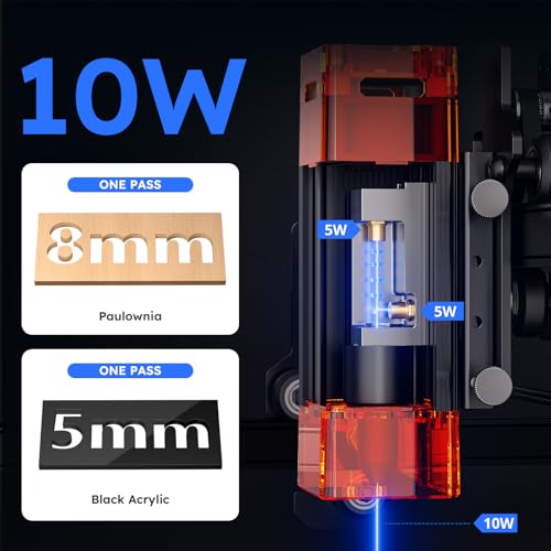 ATOMSTACK 10W Laser Engraver, A10 PRO V2 Laser Cutter, 0.06mm High Accuracy Laser Engraving Machine for Wood and Metal, Dark Acrylic, Glass, Leather - size: A10