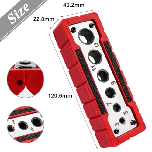 Drill Block Guide for Straight Holes, Portable Handheld Drill Guide Jig, 3-13mm Hole Locator, with V-Groove Design