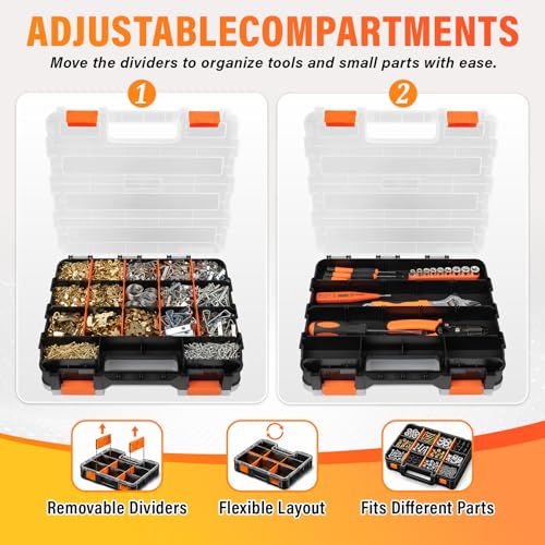 DIYSELF 2 Pack Hardware Organizer, 34-Compartment Small Parts Organizer - size: 2 Pack