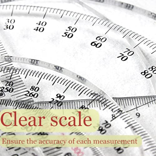 SEIWEI 360 Degree Protractor, 11.8 Inch Math Circle Ruler, Clear Plastic Angle Measurement Tool with Accurate Scale, Large Round Protractor for Geometry, Engineering, Drafting, School & Office - size: 11.8 Inch /30 cm