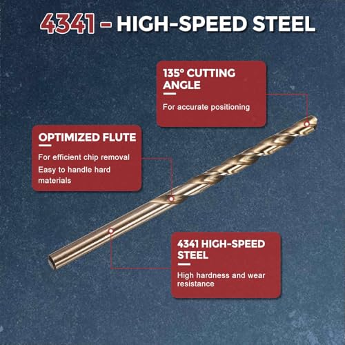 10pcs Micro Drill Bit #14 Diameter 4.623mm 4341 HSS for Soft Metal - size: #14