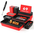 TOOLEAGUE 69Pcs & 5 Sizes Tool Box Organizer with 15Lb Magnetic Pickup Pen - size: 69Pcs with 15Lb Magnetic Pickup Pen
