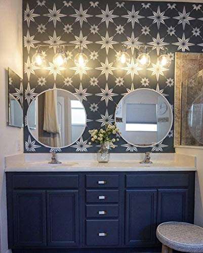 Cutting Edge Stencils Star Tile Stencil - Large Floor Stencils for Painting - Reusable Mylar Floor & Wall Paint Stencil - DIY Home Makeover Decor (Medium 8x8) - size: Medium (8"x8")