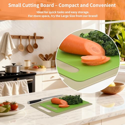 Luckyiren Plastic Cutting Board Set, 4-Piece Small Color-Coded Kitchen Mats - color: Macaron; 6-Pack