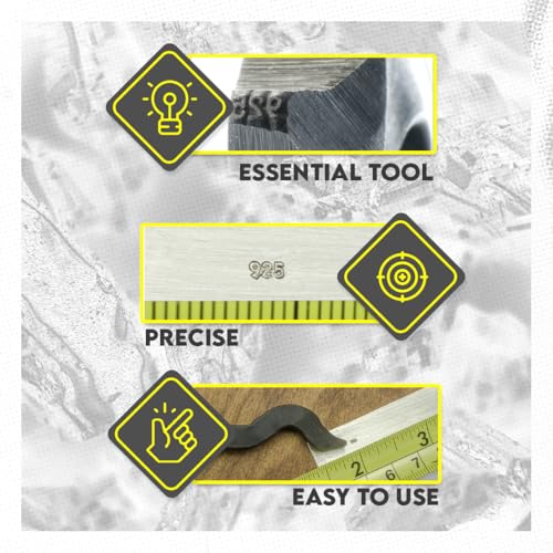 SE 925 Sterling Silver Marking Stamp Tool - Curved Swan Neck Design for Jewelry Making -91925MS