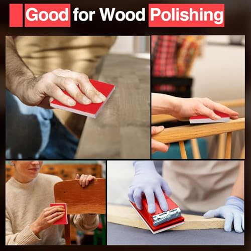 5Pcs/Set Sanding Sponge Set, 120-3000 Grit Soft Foam Hand Sander Block, Hook & Loop Wet Dry Sanding Sponges for Metal Wooden Furniture Drywall Sheetrock and Model Polishing (P2000, 10x7cm) - color: P2000