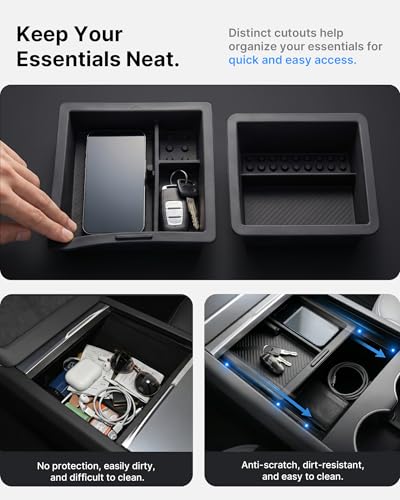 4 Pcs Center Console Organizer for Tesla Model Y Juniper & Y L