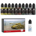 Nicpro 10 Colors WWII German Armor Model Paint Set, 20ml Ready to Use - style: WWII German Armor