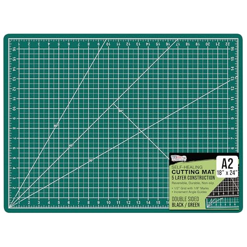 U.S. Art Supply 18"x24" Self-Healing Cutting Mat 5-Ply Green/Black - color: Green/Black
