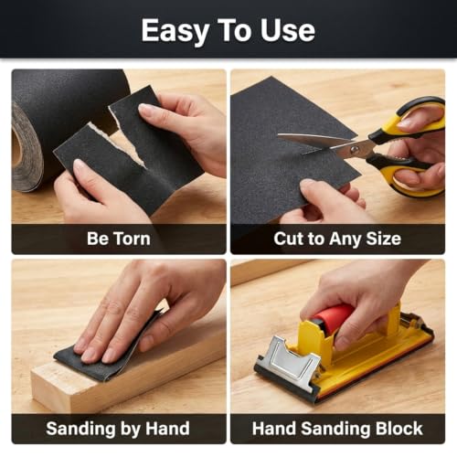 120 Grit Sandpaper Roll, Wet Dry Sand Paper 3-2/3" Wide 11 Yard - size: 120 Grit